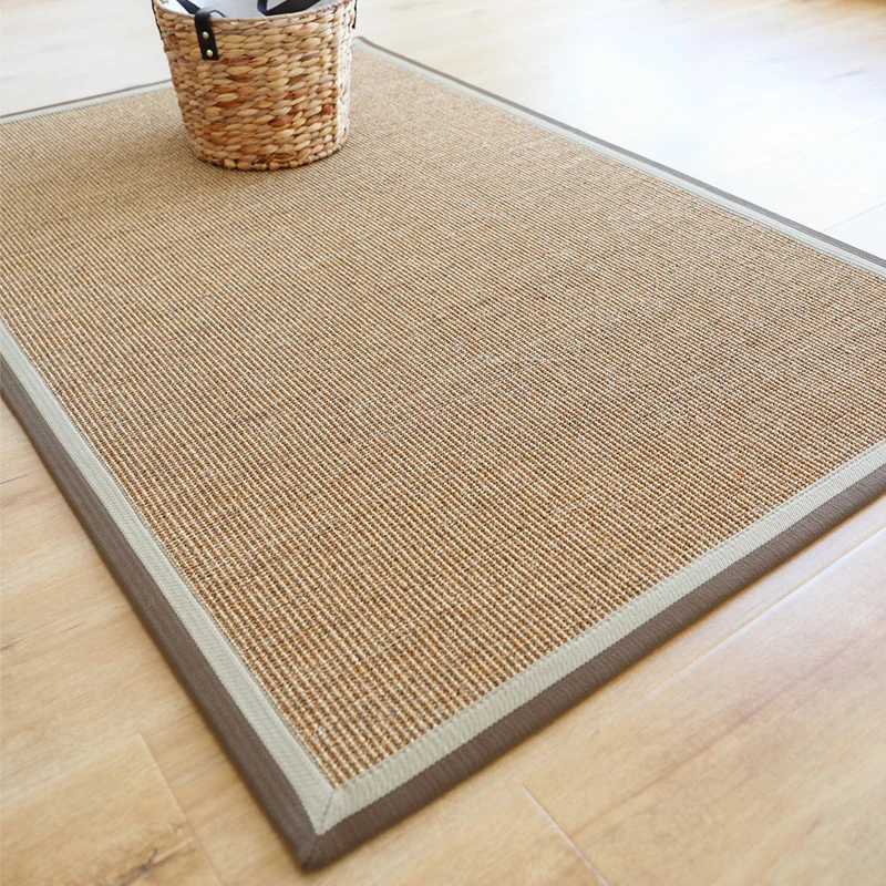 Alfombra Lisa Natural Alfombra De Granja Multicolor Alfombra De Sisal Apto para Mascotas Lavable Máquina Alfombra con Resp...