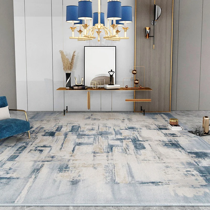Alfombra de lujo para sala de estar, alfombra con estampado abstracto multicolor, respaldo sintético antideslizante, resis...