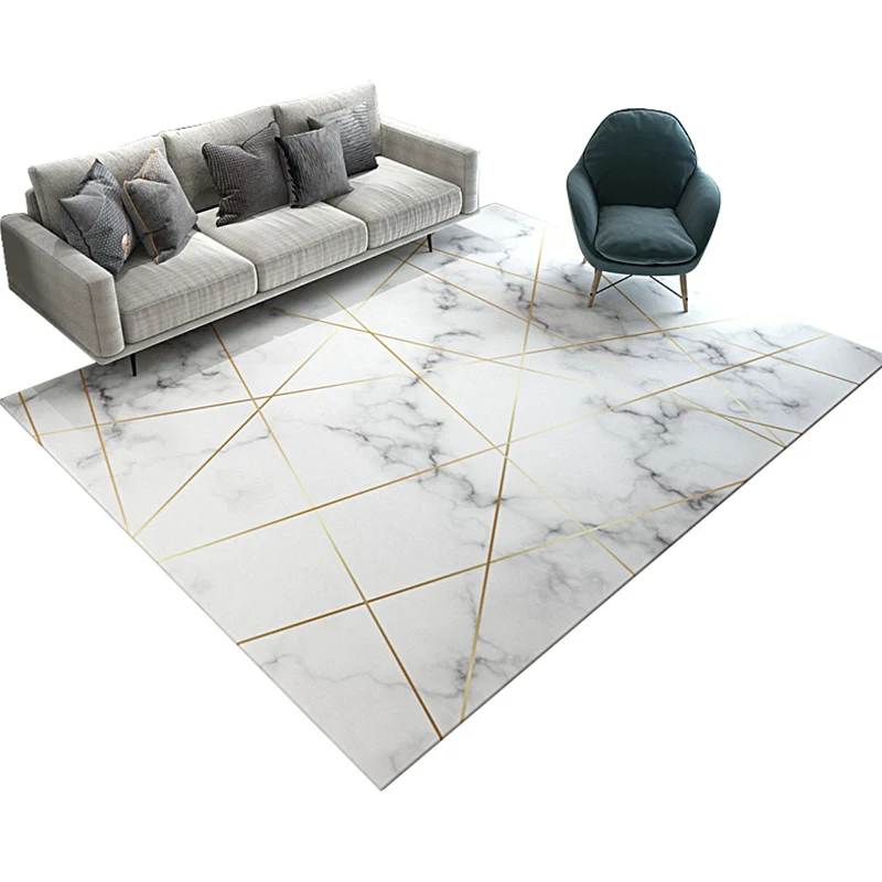 Alfombra de lujo sencilla, alfombra con estampado geométrico multicolor, alfombra antideslizante de fácil cuidado para sal...