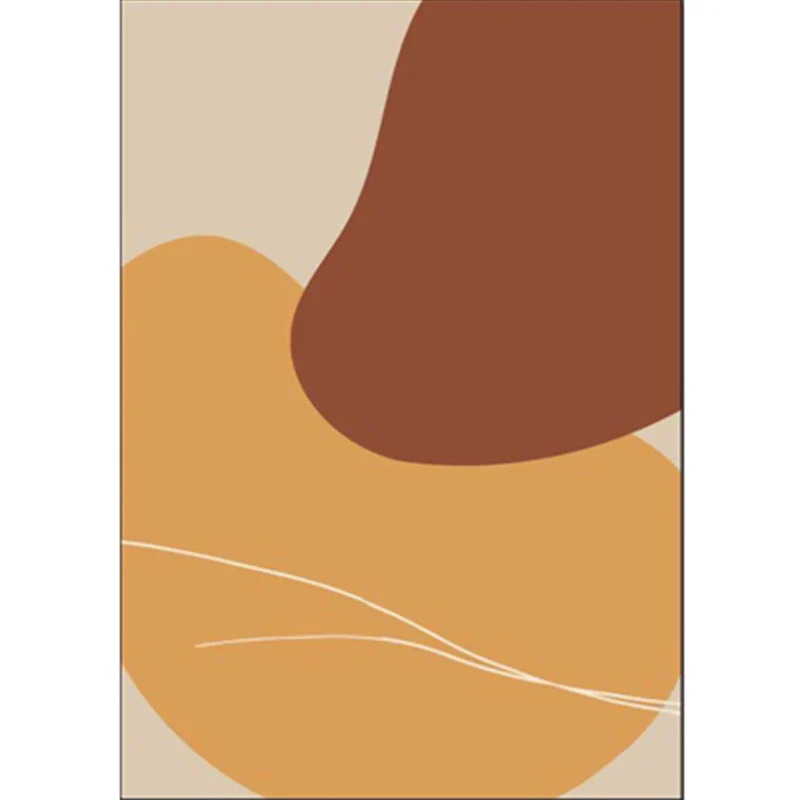 Alfombra marrón para dormitorio, novedad, bloque de Color, forma Irregular, patrón de línea, alfombra de poliéster con res...