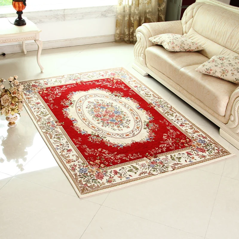 Alfombra marroquí para sala de estar, alfombra con estampado Floral multicolor, respaldo antideslizante de poliéster, alfo...