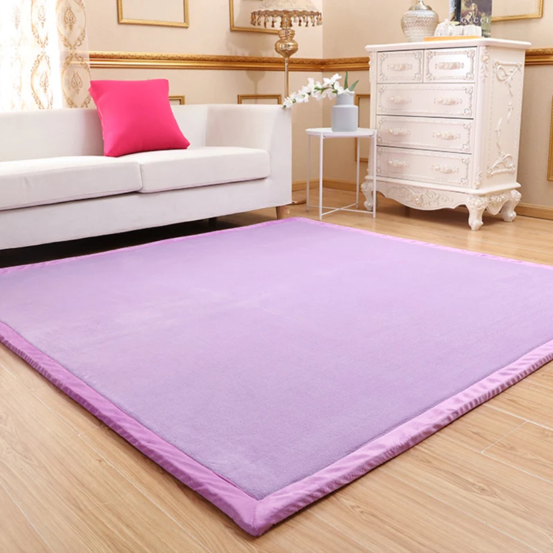 Alfombra minimalista acolchada, alfombra lisa multicolor, lavable máquina, alfombra antideslizante que admite mascotas par...