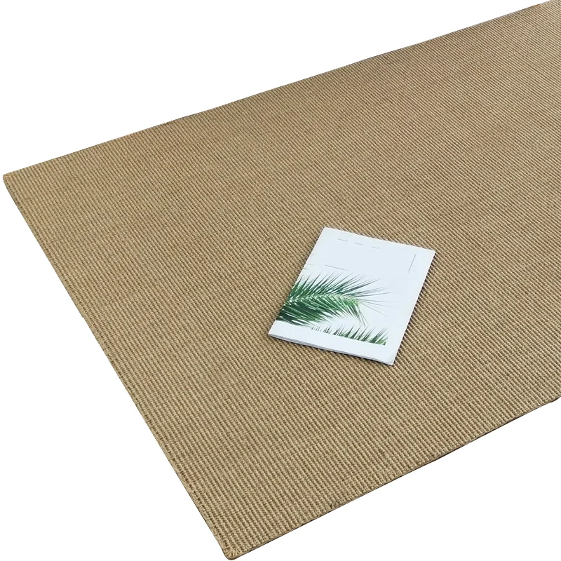 Alfombra minimalista de color sólido, alfombra de interior de sisal multicolor, respaldo antideslizante, resistente las ma...