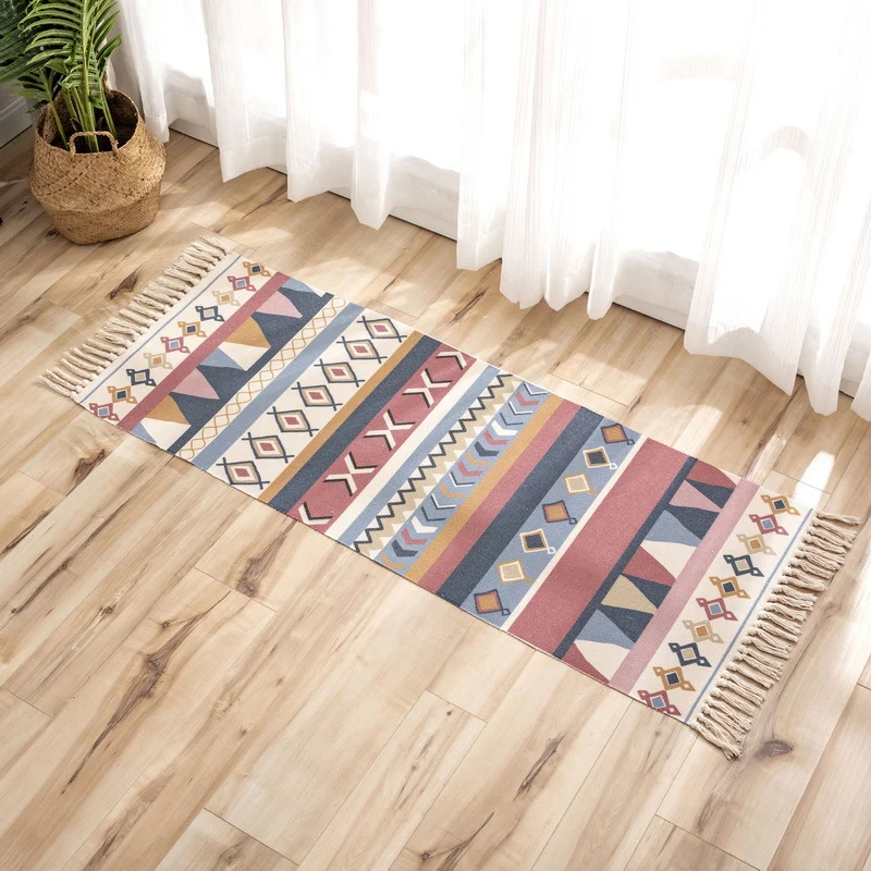 Alfombra minimalista multicolor única Alfombra de planta de poliéster Alfombra lavable que admite mascotas para la gran sa...
