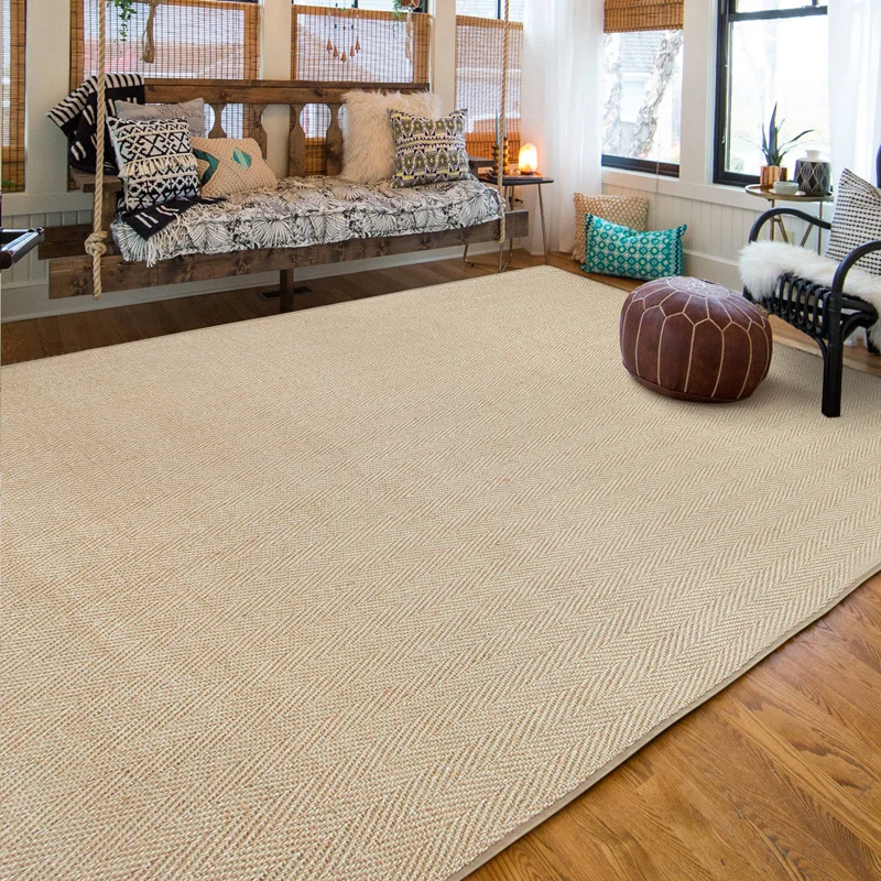 Alfombra mínima de Color sólido, alfombra Multicolor para Lodge, alfombra antideslizante de sisal, lavable máquina, alfomb...