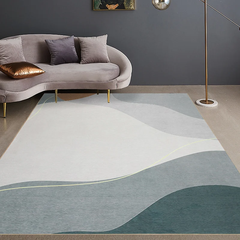 Alfombra moderna de chenilla con bloques de colores verdes y marrones, alfombra antideslizante lavable que admite mascotas...