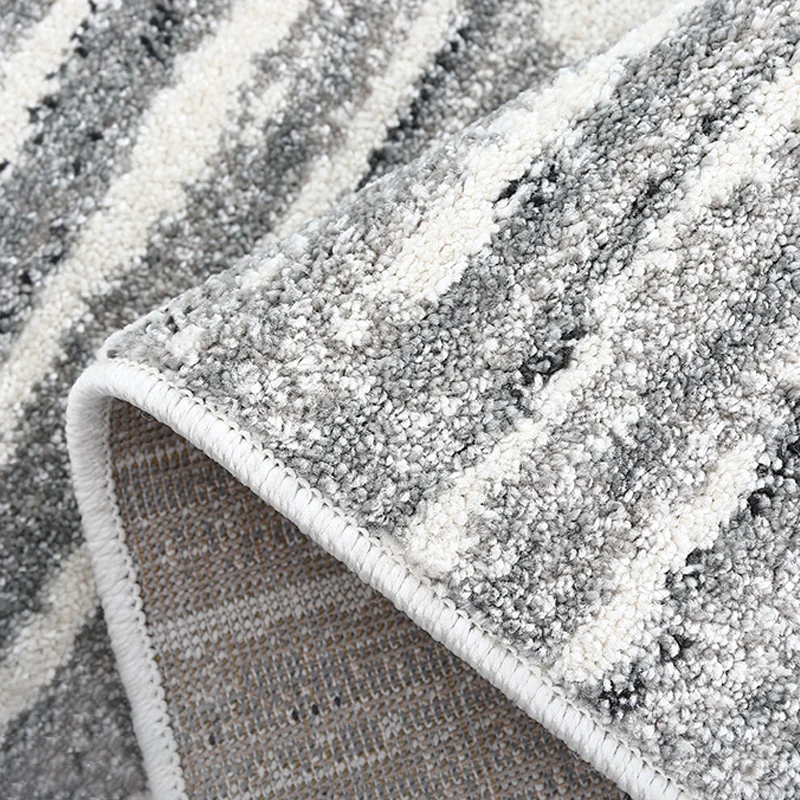Alfombra moderna con diseño de rayas, alfombra interior de poliéster multicolor, respaldo sintético antideslizante, alfomb...