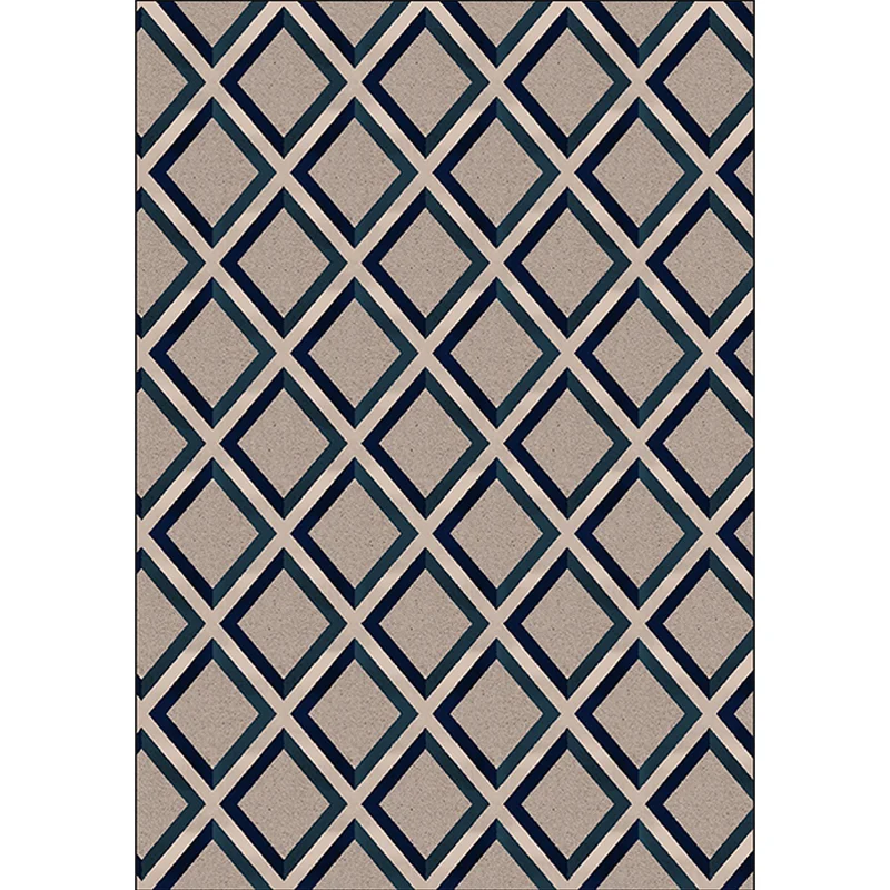 Alfombra moderna contemporánea con estampado de rombos marrones, alfombra de poliéster resistente las manchas para decorac...