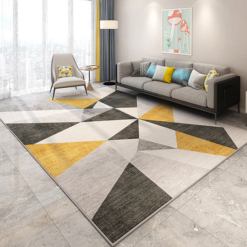 Alfombra moderna y elegante con patrón geométrico Multicolor, alfombra lavable con respaldo antideslizante resistente las...