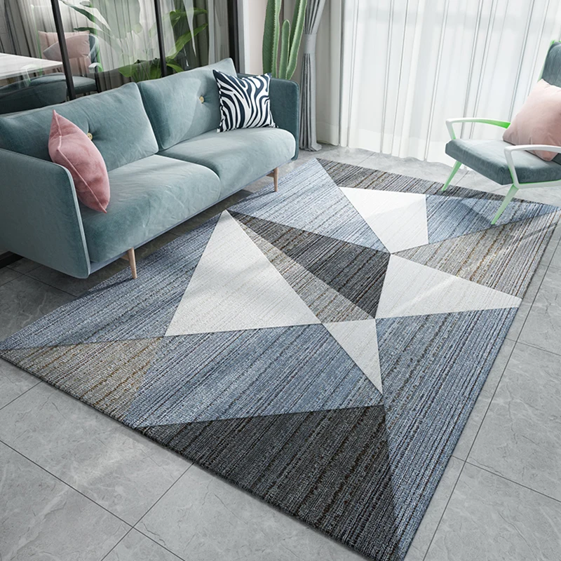 Alfombra moderna y elegante con patrón geométrico Multicolor, alfombra lavable con respaldo antideslizante resistente las...