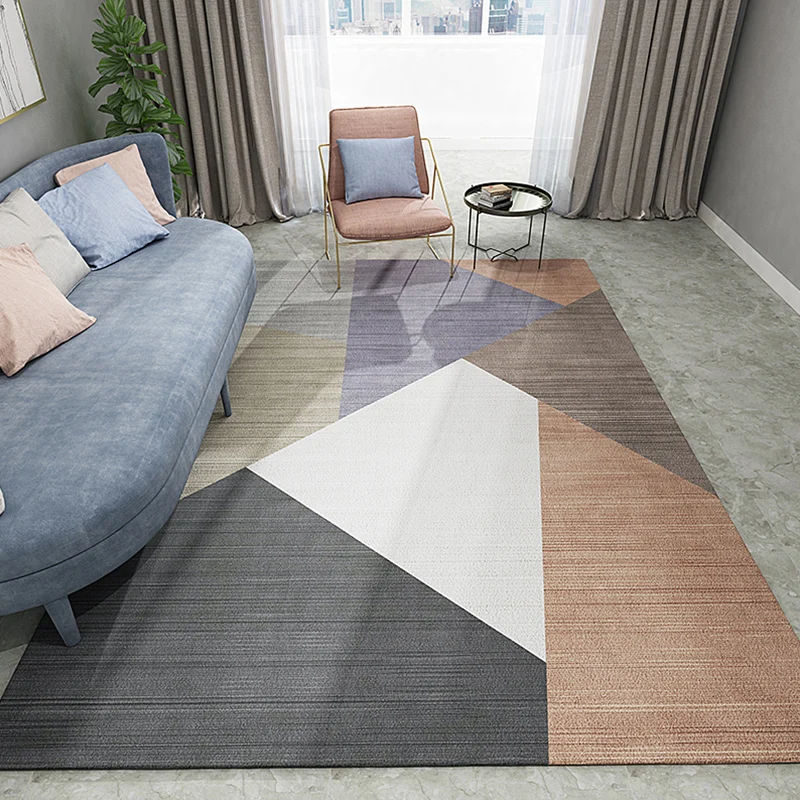 Alfombra moderna y elegante con patrón geométrico Multicolor, alfombra lavable con respaldo antideslizante resistente las...