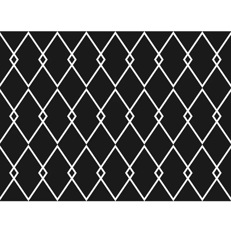 Alfombra moderna escandinava con estampado de rombos geométricos negros, alfombra antideslizante de poliéster para decorac...