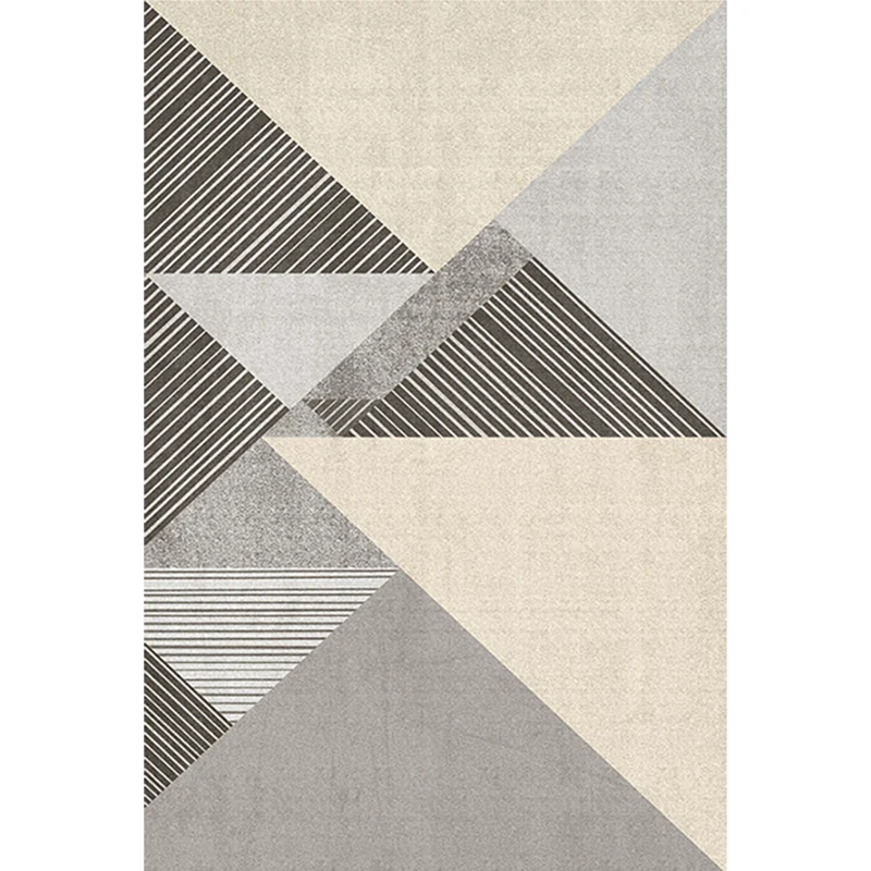 Alfombra moderna gris Pastel, alfombra triangular de poliéster con bloqueo de Color, alfombra que admite mascotas para sal...
