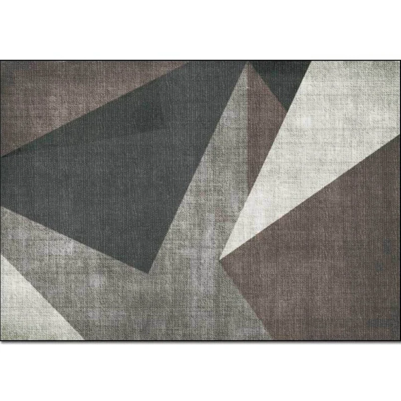 Alfombra moderna marrón, alfombra de poliéster con bloques de colores, alfombra lavable con respaldo antideslizante para s...