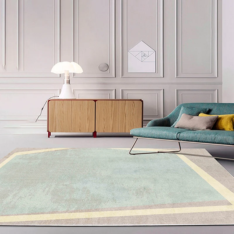 Alfombra moderna multicolor de poliéster con diseño geométrico de bloques de colores, alfombra antideslizante lavable que...