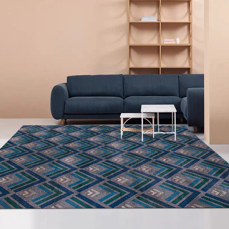 Alfombra moderna única con patrón geométrico multicolor, alfombra lavable antideslizante que admite mascotas para decoraci...