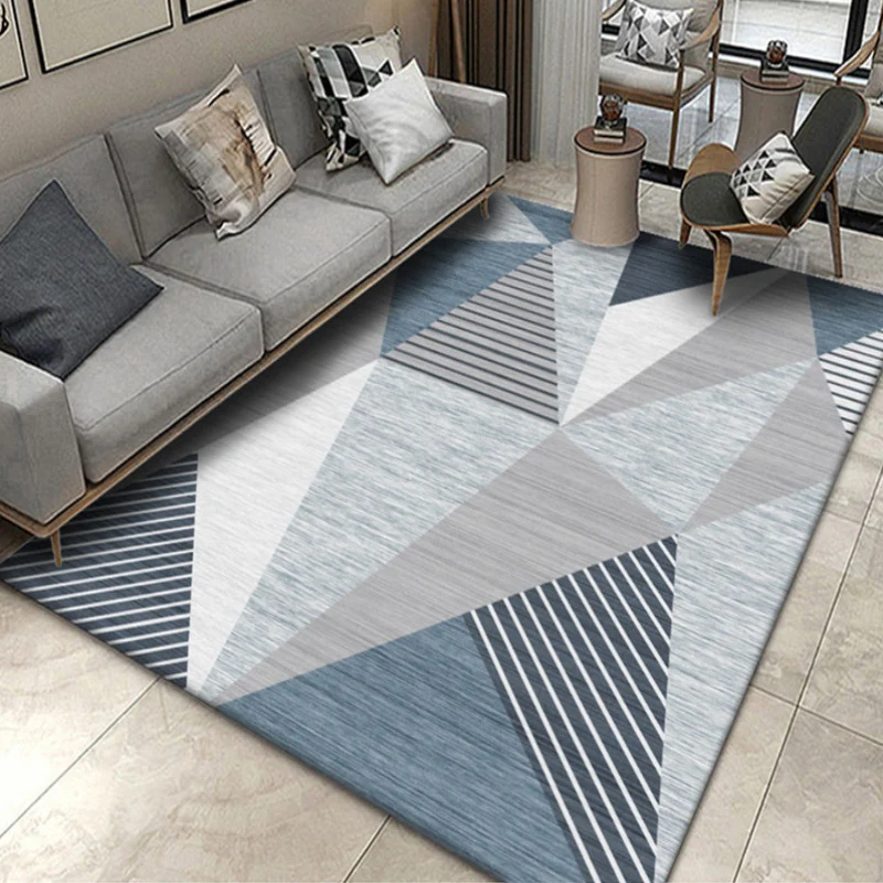 Alfombra moderna para decoración del hogar, alfombra con estampado geométrico multicolor, alfombra antideslizante de polié...