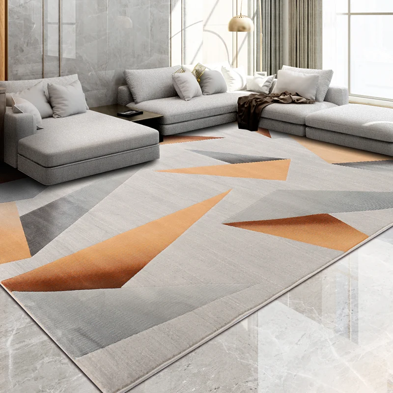 Alfombra moderna para sala de estar, alfombra con estampado abstracto multicolor, respaldo antideslizante de poliéster, al...