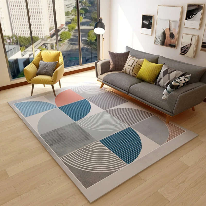 Alfombra modernista Colorblock, alfombra de polipropileno de Color Morandi, alfombra que admite mascotas para decoración d...