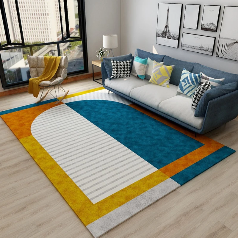 Alfombra modernista Colorblock, alfombra de polipropileno de Color Morandi, alfombra que admite mascotas para decoración d...