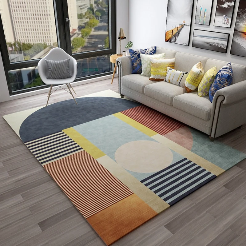 Alfombra modernista Colorblock, alfombra de polipropileno de Color Morandi, alfombra que admite mascotas para decoración d...