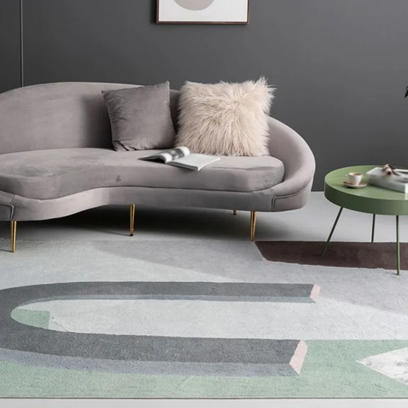 Alfombra modernista con bloques de colores, alfombra de poliéster multicolor, antideslizante, apta para mascotas, lavable,...