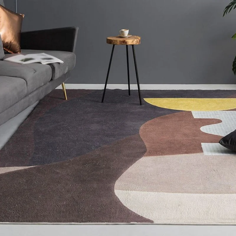 Alfombra modernista con bloques de colores, alfombra de poliéster multicolor, antideslizante, apta para mascotas, lavable,...