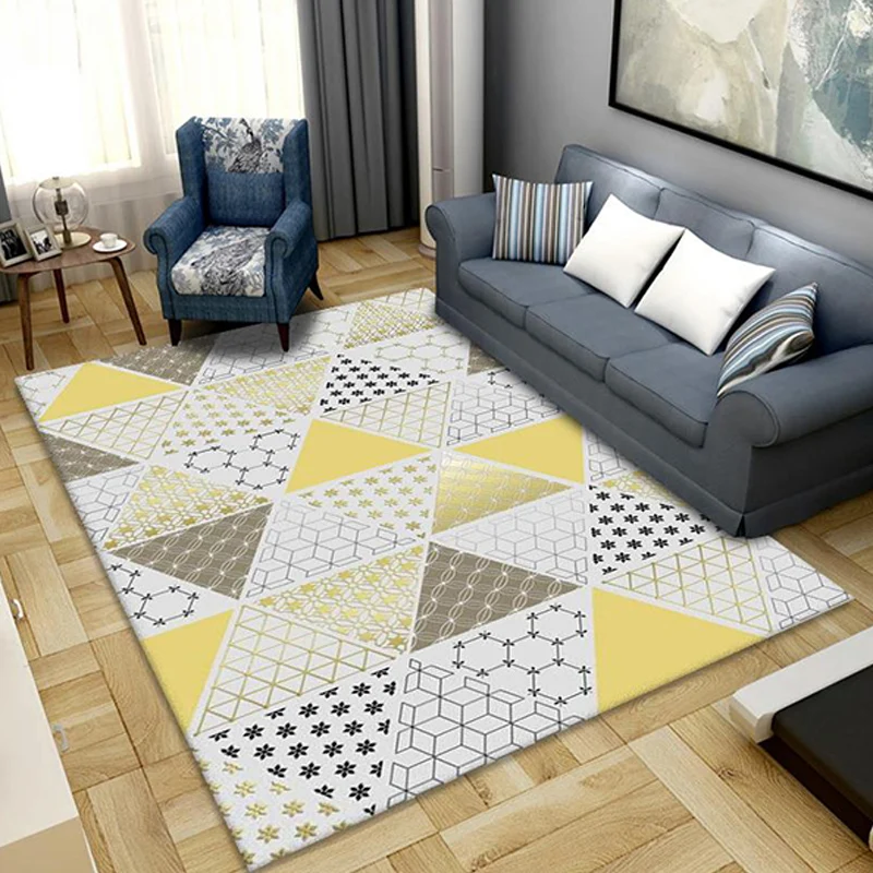 Alfombra modernista con patrón geométrico rayas, alfombra de poliéster Multicolor, respaldo antideslizante, alfombra lavab...