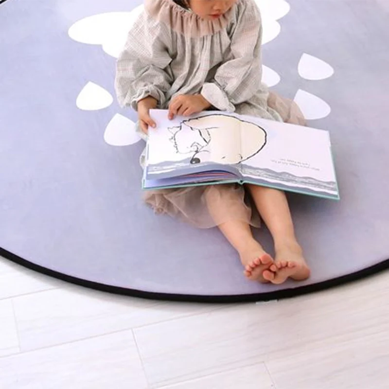 Alfombra multicolor única de estilo infantil, alfombra estampada de algodón, alfombra que admite mascotas para sala de jue...