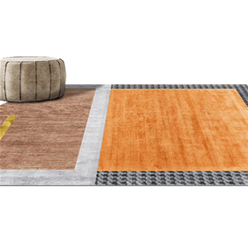 Alfombra multicolor para habitación, alfombra contemporánea con estampado geométrico, poliéster, lavable máquina, alfombra...