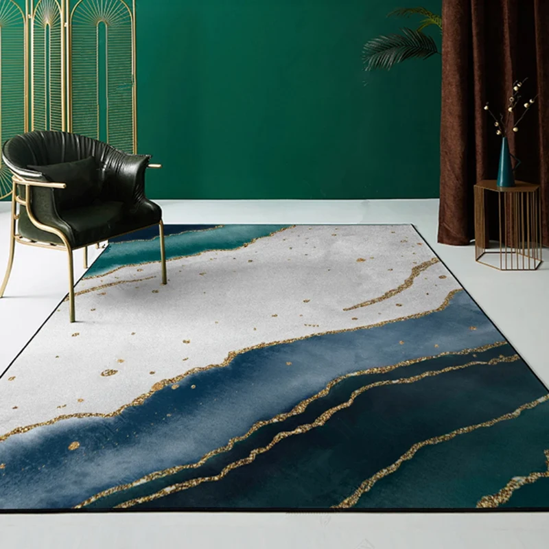 Alfombra multicolor para habitación, alfombra contemporánea con estampado geométrico, poliéster, lavable máquina, alfombra...