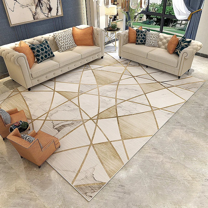 Alfombra multicolor para habitación, alfombra geométrica moderna con bloques de colores, alfombra antideslizante lavable m...
