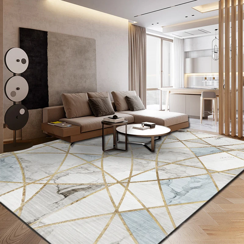 Alfombra multicolor para habitación, alfombra geométrica moderna con bloques de colores, alfombra antideslizante lavable m...