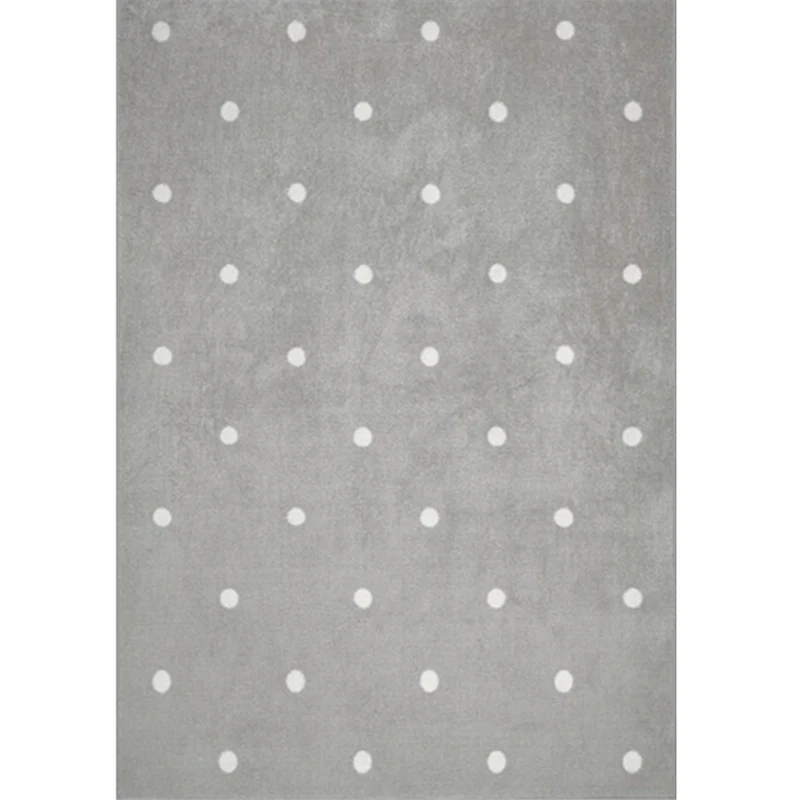 Alfombra multicolor para habitación de niños, cómoda alfombra con estampado de lunares, mezcla de algodón, alfombra lavabl...