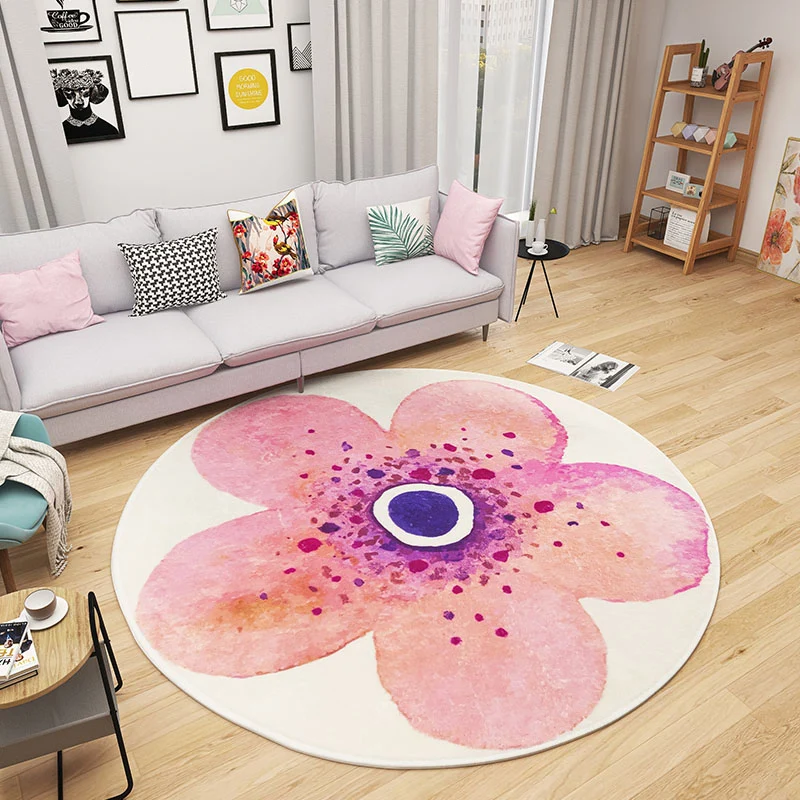 Alfombra multicolor para pies de dormitorio, alfombra floral para niños, alfombra de algodón para lavar máquina, alfombra...