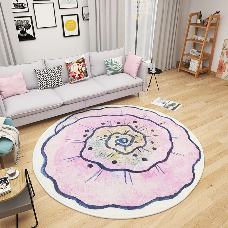 Alfombra multicolor para pies de dormitorio, alfombra floral para niños, alfombra de algodón para lavar máquina, alfombra...