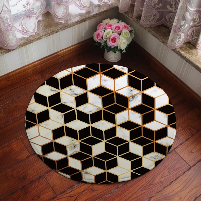 Alfombra única con estampado geométrico, alfombra de poliéster multicolor con respaldo antideslizante, alfombra interior l...