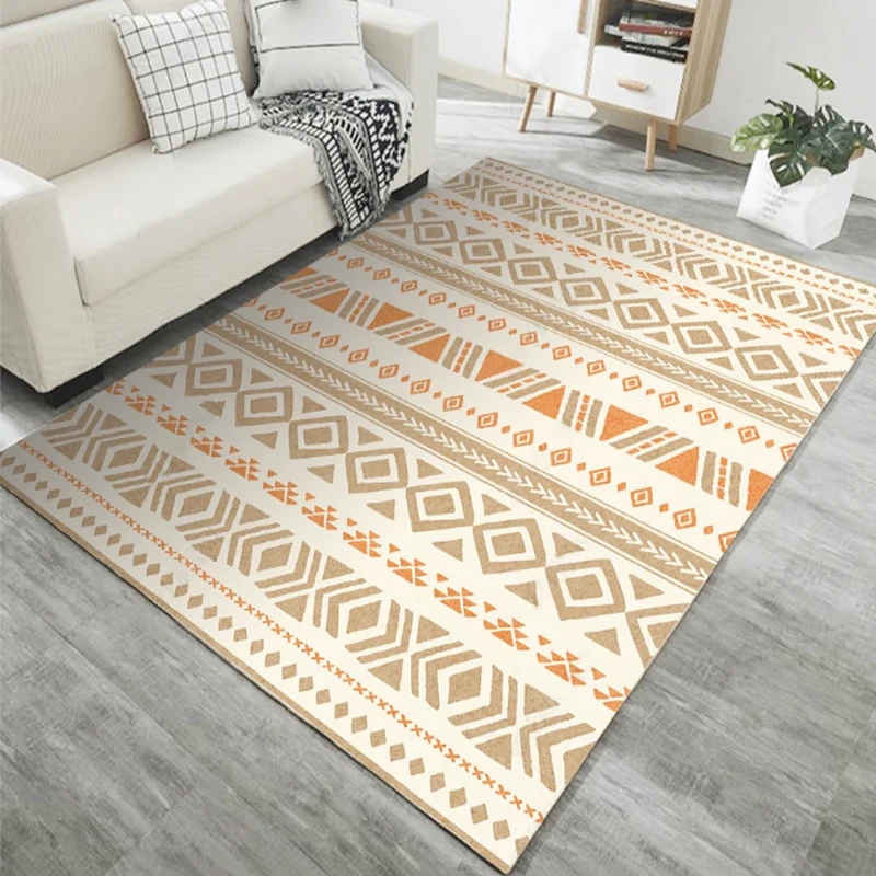 Alfombra única con patrón geométrico, alfombra interior de polipropileno multicolor, respaldo antideslizante, alfombra par...