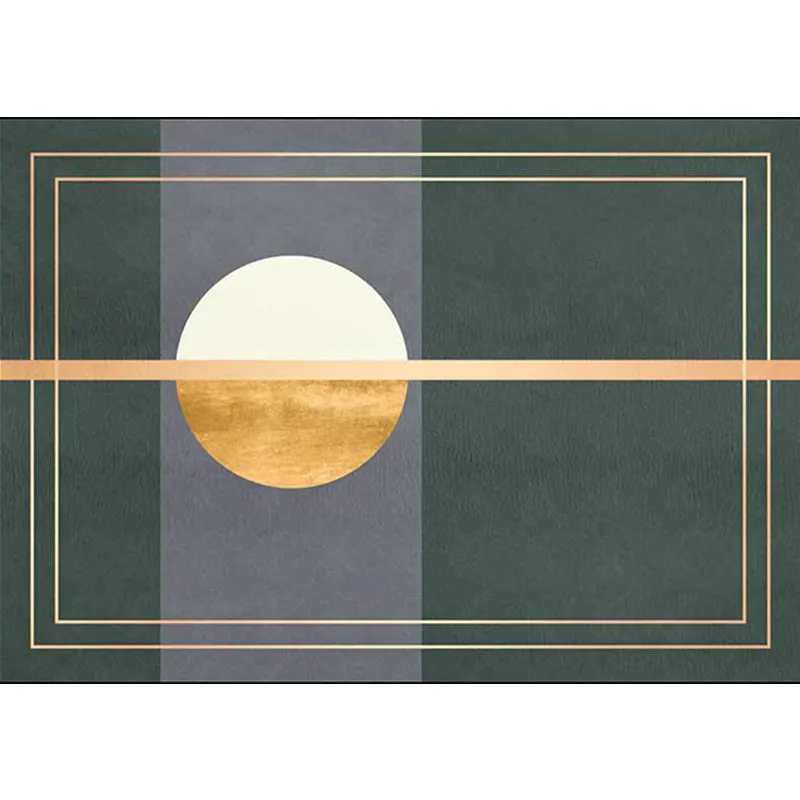 Alfombra novedosa verde y gris, alfombra abstracta de poliéster, alfombra lavable con respaldo antideslizante para sala de...
