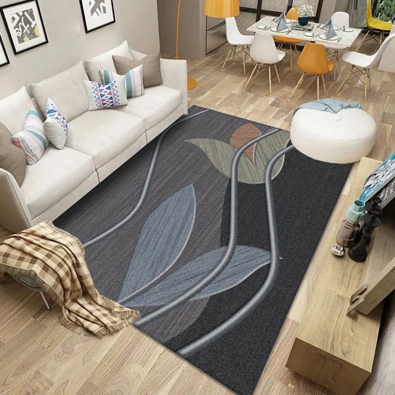 Alfombra nórdica multicolor, alfombra con estampado geométrico de poliéster, alfombra lavable antideslizante con respaldo...