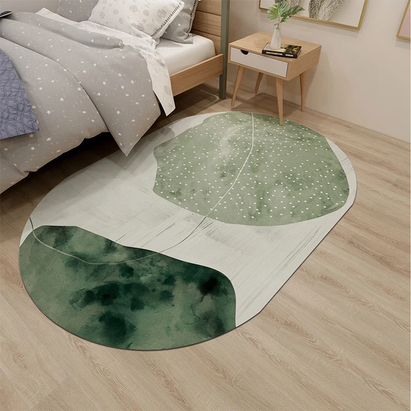 Alfombra nórdica para mesita de noche, alfombra Multicolor abstracta con bloques de colores, respaldo antideslizante de po...