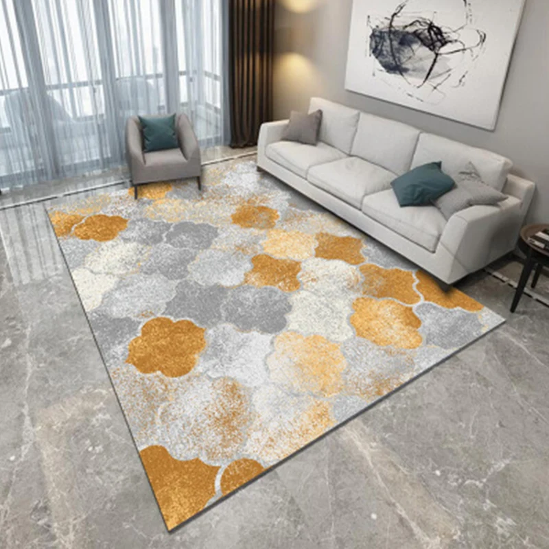 Alfombra nórdica para sala de estar, alfombra con estampado geométrico multicolor, alfombra de polipropileno de fácil cuid...