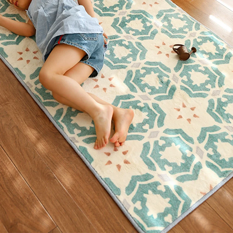 Alfombra occidental para decoración del hogar, alfombra interior con estampado abstracto multicolor, respaldo sintético an...