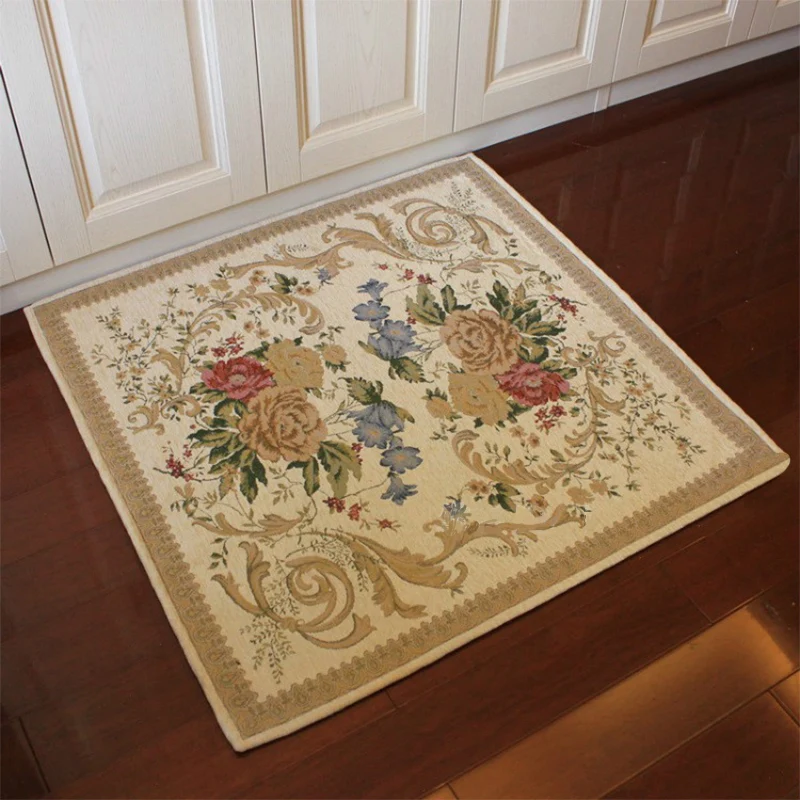 Alfombra de puerta multicolor, alfombra de peoní retro, alfombra de interior lavable y antideslizante de algodón para masc...