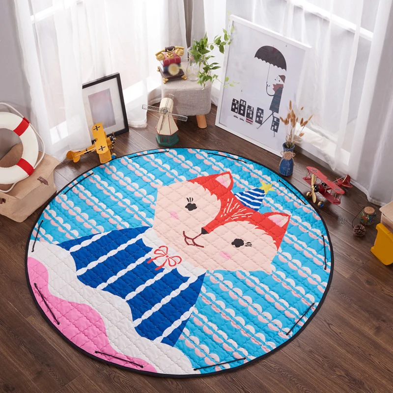 Alfombra de área de animales para niños, alfombra de algodón multicolor, alfombra prueba de manchas que admite mascotas pa...