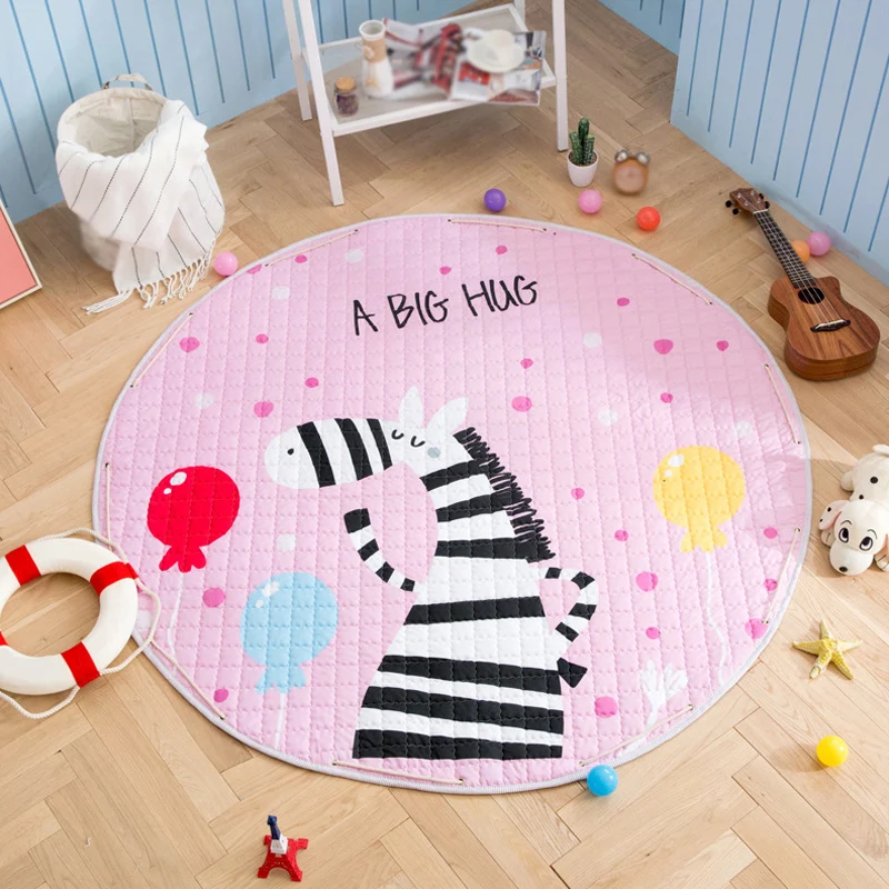Alfombra de área de animales para niños, alfombra de algodón multicolor, alfombra prueba de manchas que admite mascotas pa...
