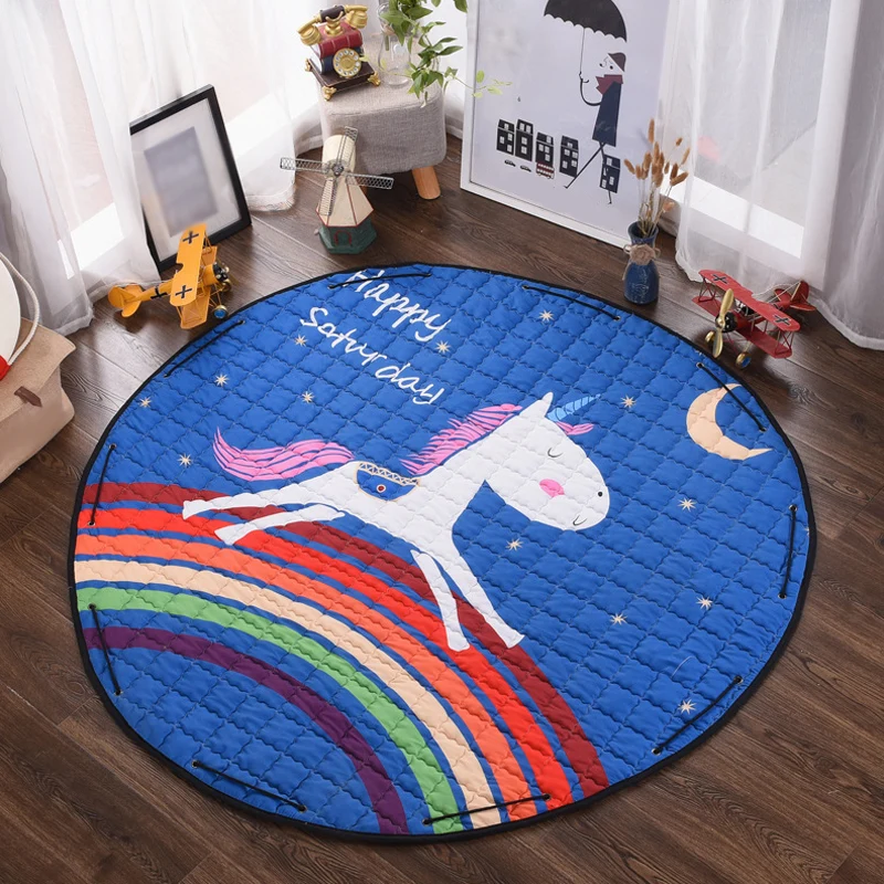 Alfombra de área de animales para niños, alfombra de algodón multicolor, alfombra prueba de manchas que admite mascotas pa...