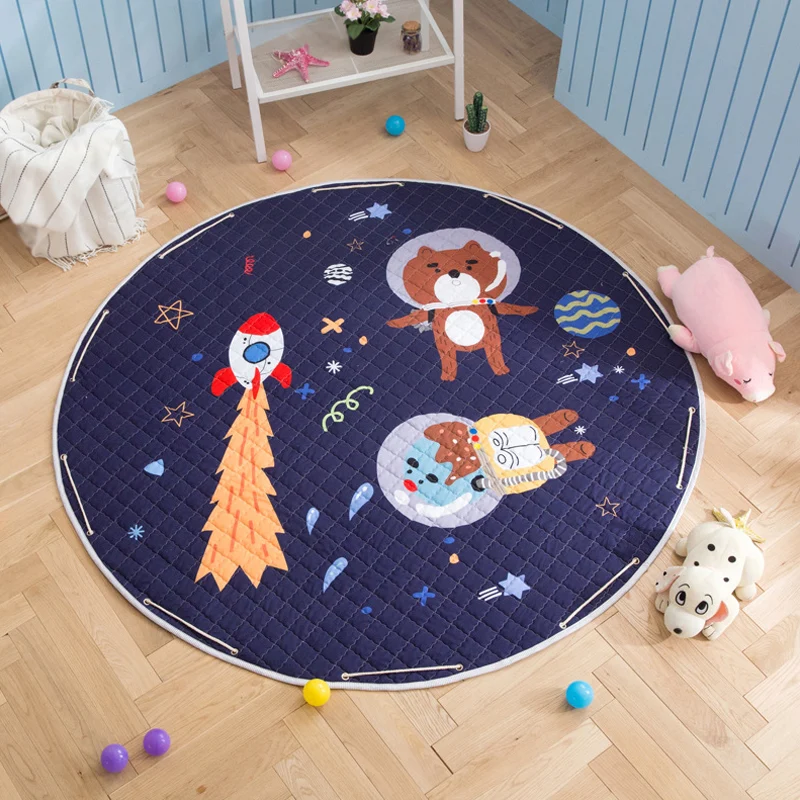 Alfombra de área de animales para niños, alfombra de algodón multicolor, alfombra prueba de manchas que admite mascotas pa...