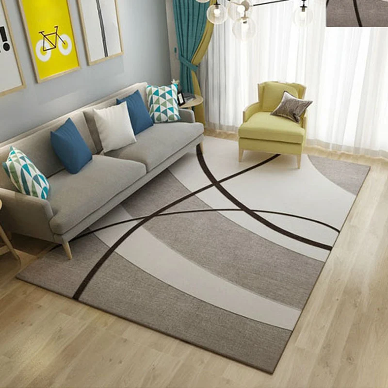 Alfombra relajante con estampado de rayas, alfombra de polipropileno multicolor con respaldo antideslizante, alfombra inte...