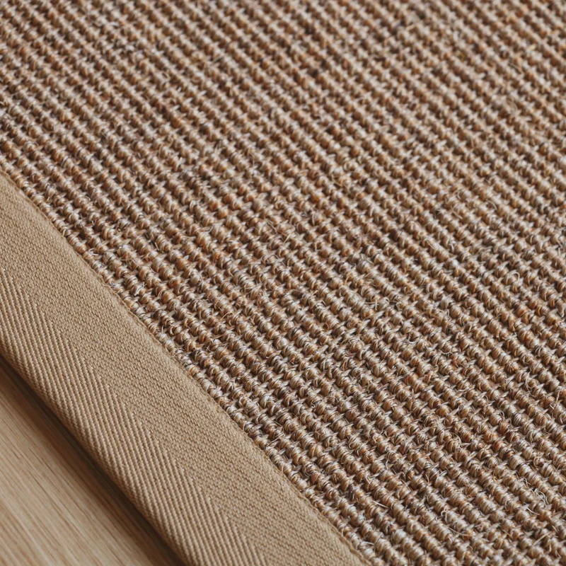 Alfombra rústica beige de sisal, alfombra de color sólido, lavable, antideslizante, apta para mascotas, para dormitorio Be...